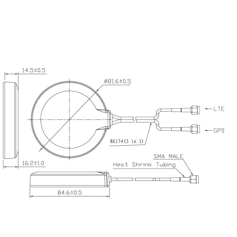5 In 1 Mini Internal Passive External Marinated RTK GNSS LTE GSM WiFi 4G MIMO Car GPS Combo Antenna
