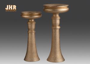 Quality Decorative Frosted Gold Fiberglass Flower Bowls / Floor Vases With Pedestal wholesale
