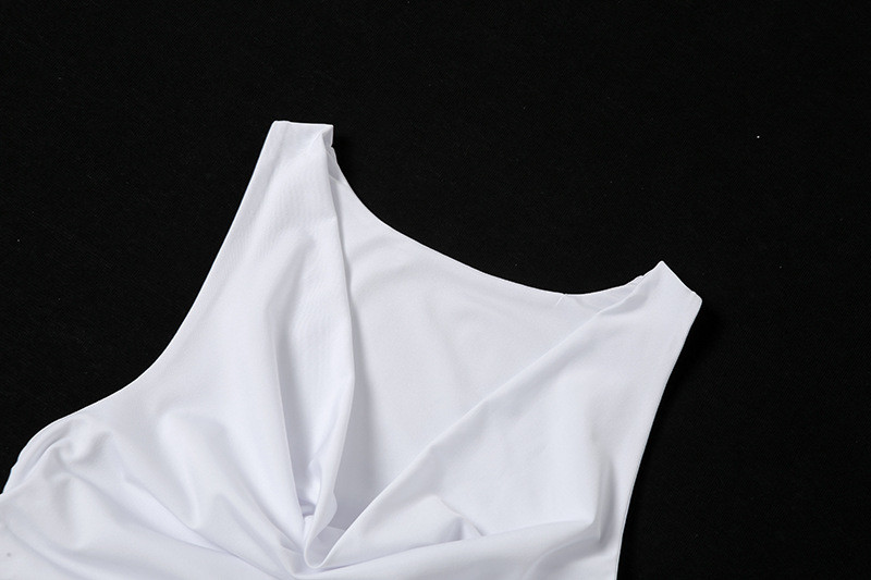 Ruffled Diamond Hem Slim Ladies V Neck Tank Top Sleeveless