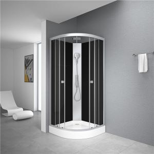 Quality Circle Quadrant Shower Cabin with white acrylic tray and roof 85X85X225cm wholesale