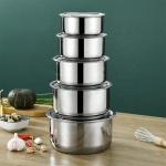 Hot Selling Kitchen 5 Pcs Cooking Pot 410 Stainless Steel Cookware Set Kitchen