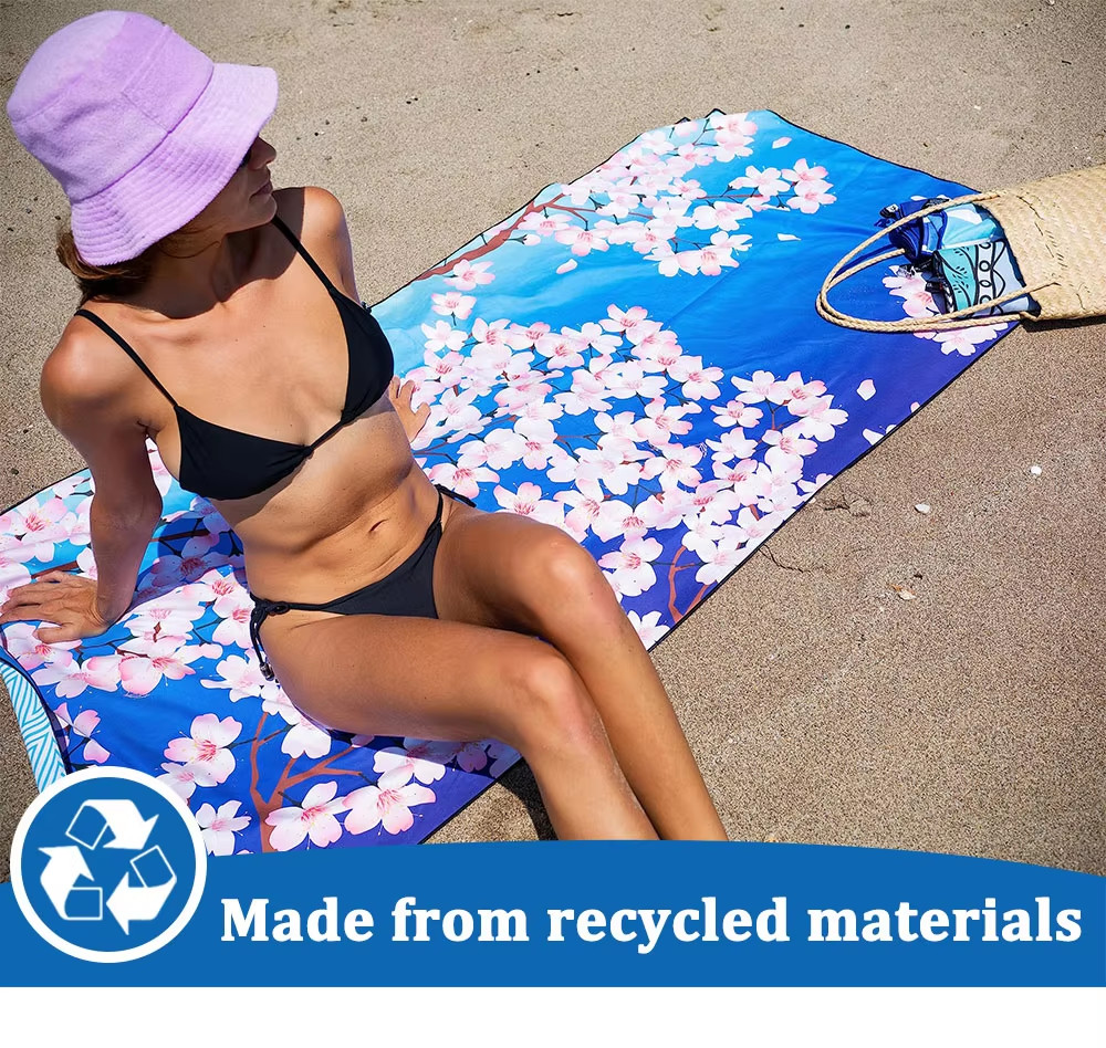 Towel Wholesale Quick Dry Sand Free Heat Transfer Print Swimming Pool Sublimation Microfiber Custom Beach Towel