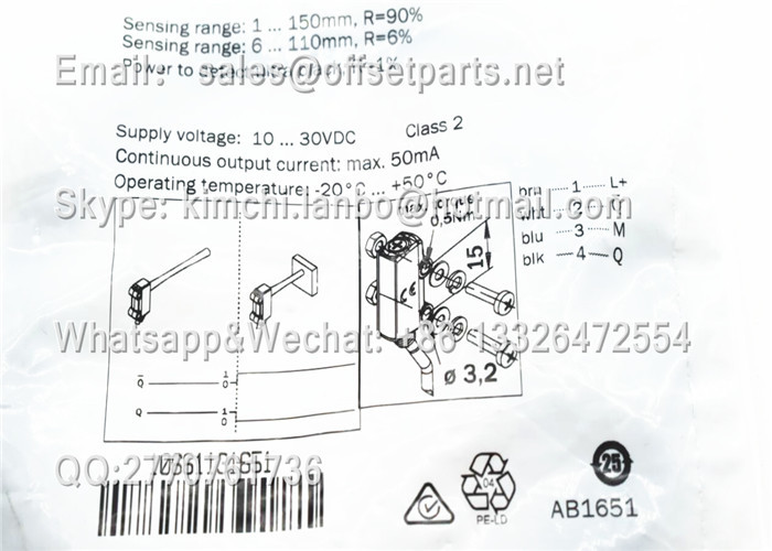 Sensor WTB2S-2N1151 1066113 10-30VDC for HD Offset Printing Machine Parts Replacement