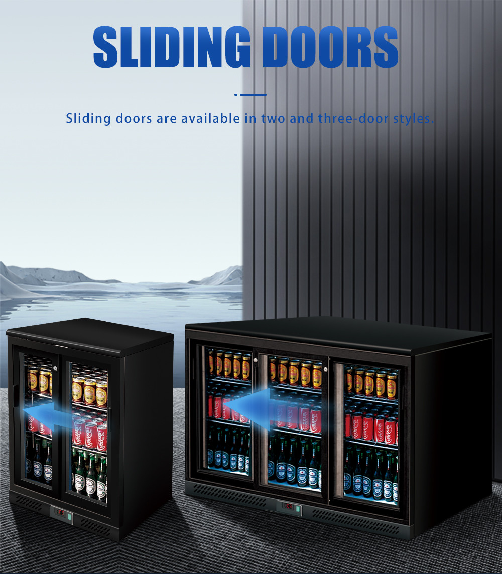 Digital Thermostat Beer Bottle Fridge Chiller , Glass Door Small Beer Fridge Cabinet