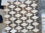 Carrara White Bathroom Marble Mosaic Tile Chevron Pattern SGS Standard