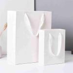 Kuaima FSC Jewelry plain White Shopping Paper Gift Bags With Handles