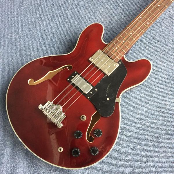 New style high-quality hollow body electric guitar 4 string bass, Double F holes
