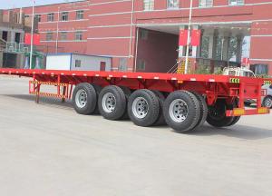 Quality 4 Axle Flatbed Container Transport Semi Trailer With Fuwa / BPW Axle And 16 Tire Number wholesale
