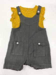 Quality Ruffle Sleeves Baby Girl Suspenders Tees All Over Print And Cotton wholesale