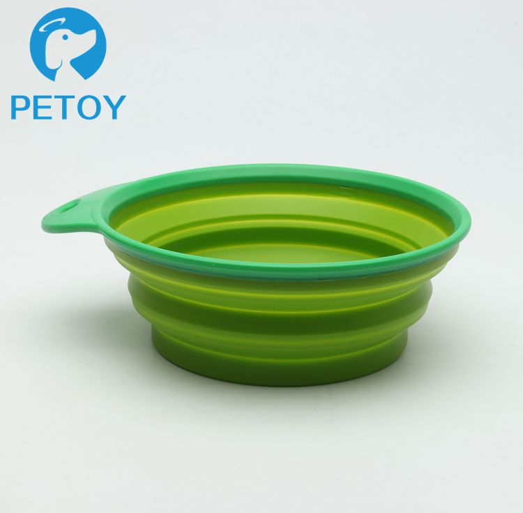 Commercial Foldable Plastic Pet Bowls / Collapsible Dog Bowl Silicone