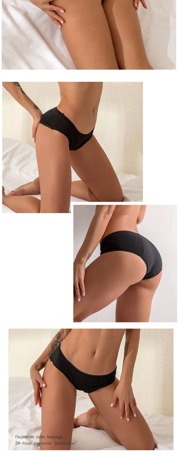 Knitted Organic Cotton Period Panties Menstrual 4 Layers Sustainable Period Panties