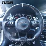 Black Carbon Fiber Leather Steering Wheel Volkswagen Golf GTI R R - Line GTS