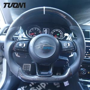 Quality Black Carbon Fiber Leather Steering Wheel Volkswagen Golf GTI R R - Line GTS wholesale