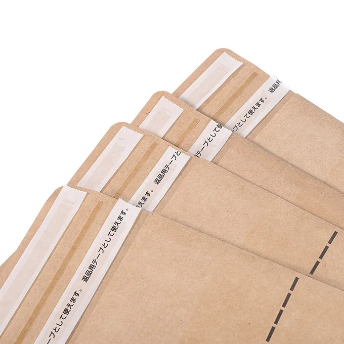 Custom Logo Printing Biodegradable Kraft Paper Flat Bottom Bag For Package Shipping