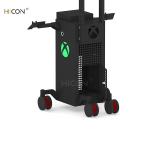 Floor Black Metal Game Console Display Stand with Luminous Logo