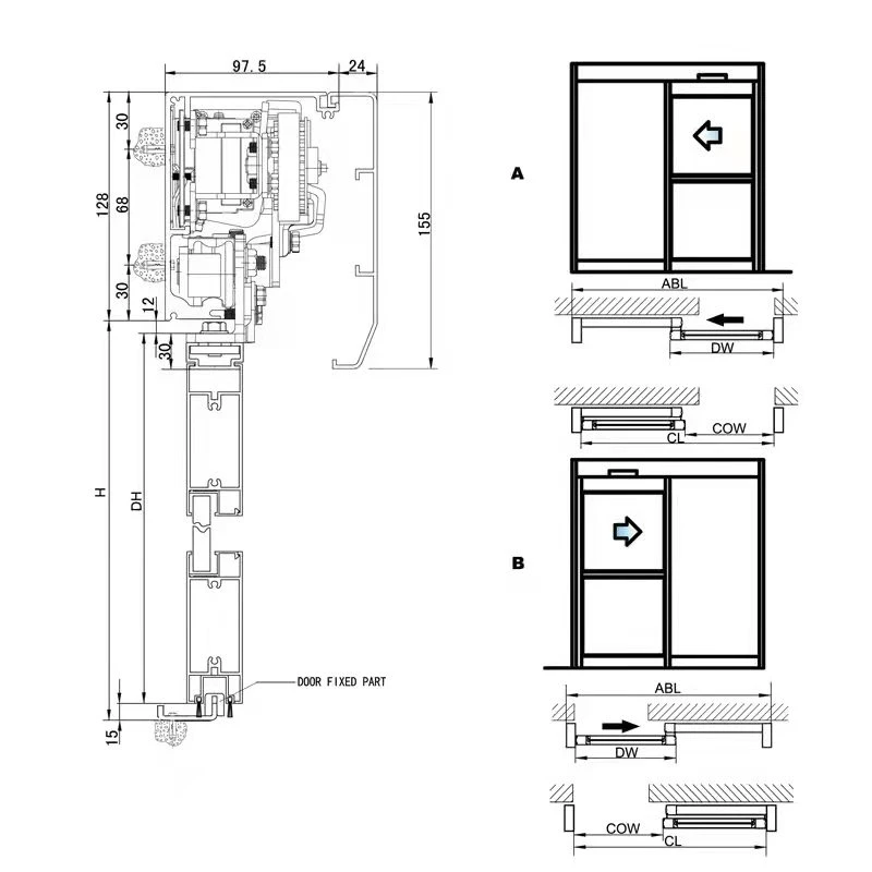 Made in China Automatic Door Intelligent Controller Automatic Sliding Door Operator (YW-125)