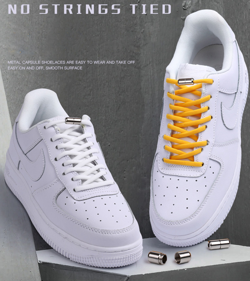 Creative Shoelace Round Double Porous No-Tie Lace Elastic Silicone Shoelace For Child Adult
