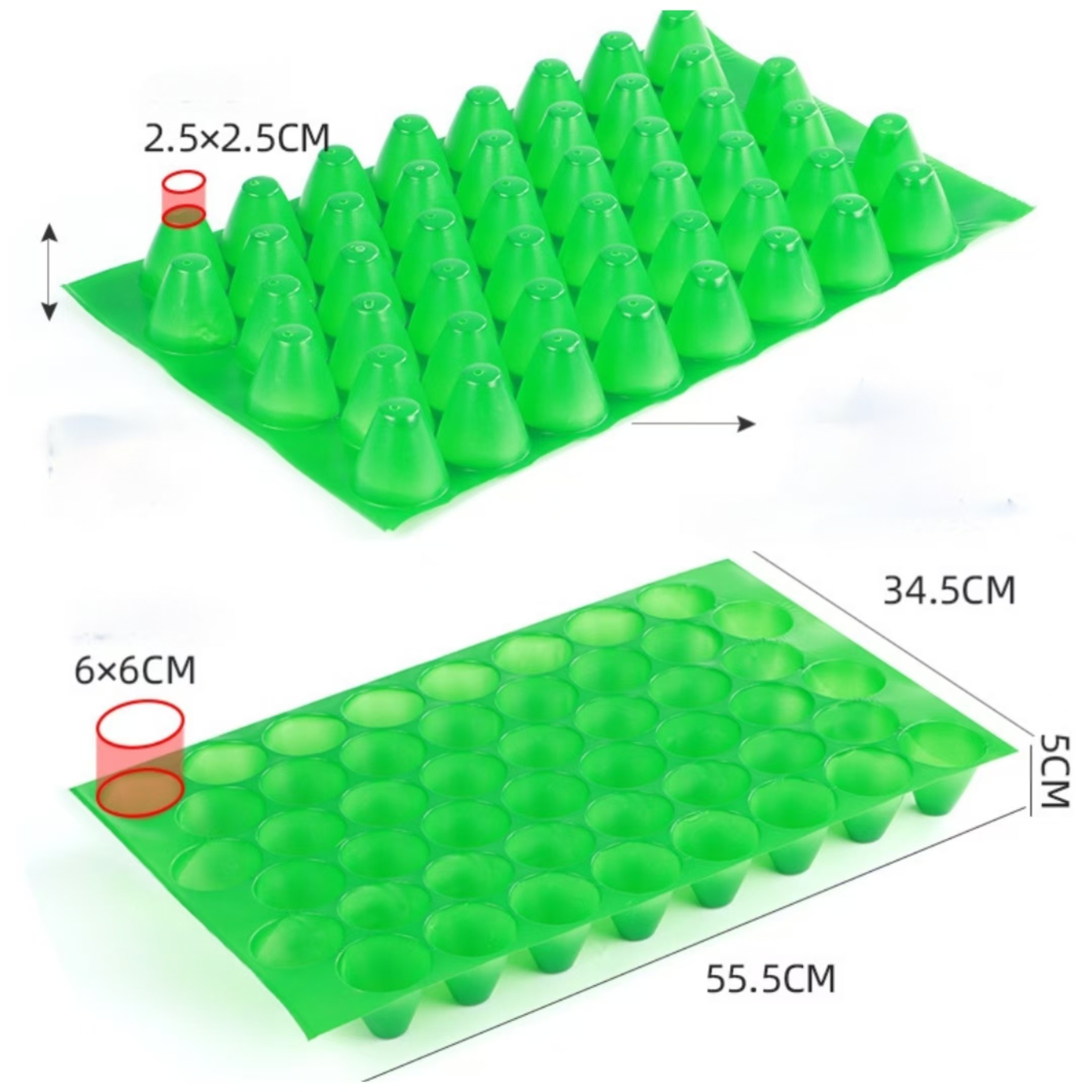 custom 48 cell green PP plastic germination tray round planting seedling grow paddy tray