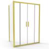 Buy cheap Stainless Steel Titanium Brushed Color Double Sliding Door With Side Panel from wholesalers