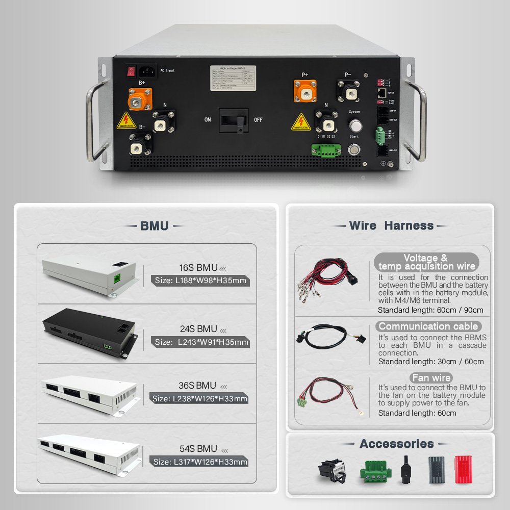 High Voltage BMS 270S864V(±432V) 160A Master Slave BMS With Center Tap Battery Management System For UPS Lithium Battery