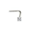 Round Crystals 20G Surgical Steel Nose Stud L Shape non plated