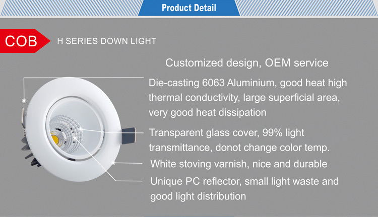 LED downlight with 90mm cut out China manufacturer