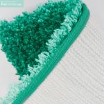BSCI Shiny Green Shaggy Microfiber Tufted Bath Rug Runner