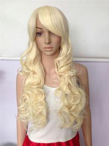Quality Natural Curly Long Synthetic Wigs Heat Resistant Fiber Tangle Free wholesale