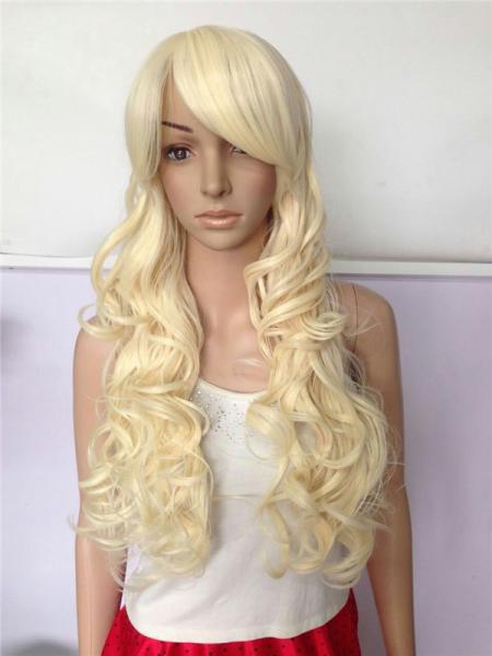 Natural Curly Long Synthetic Wigs Heat Resistant Fiber Tangle Free