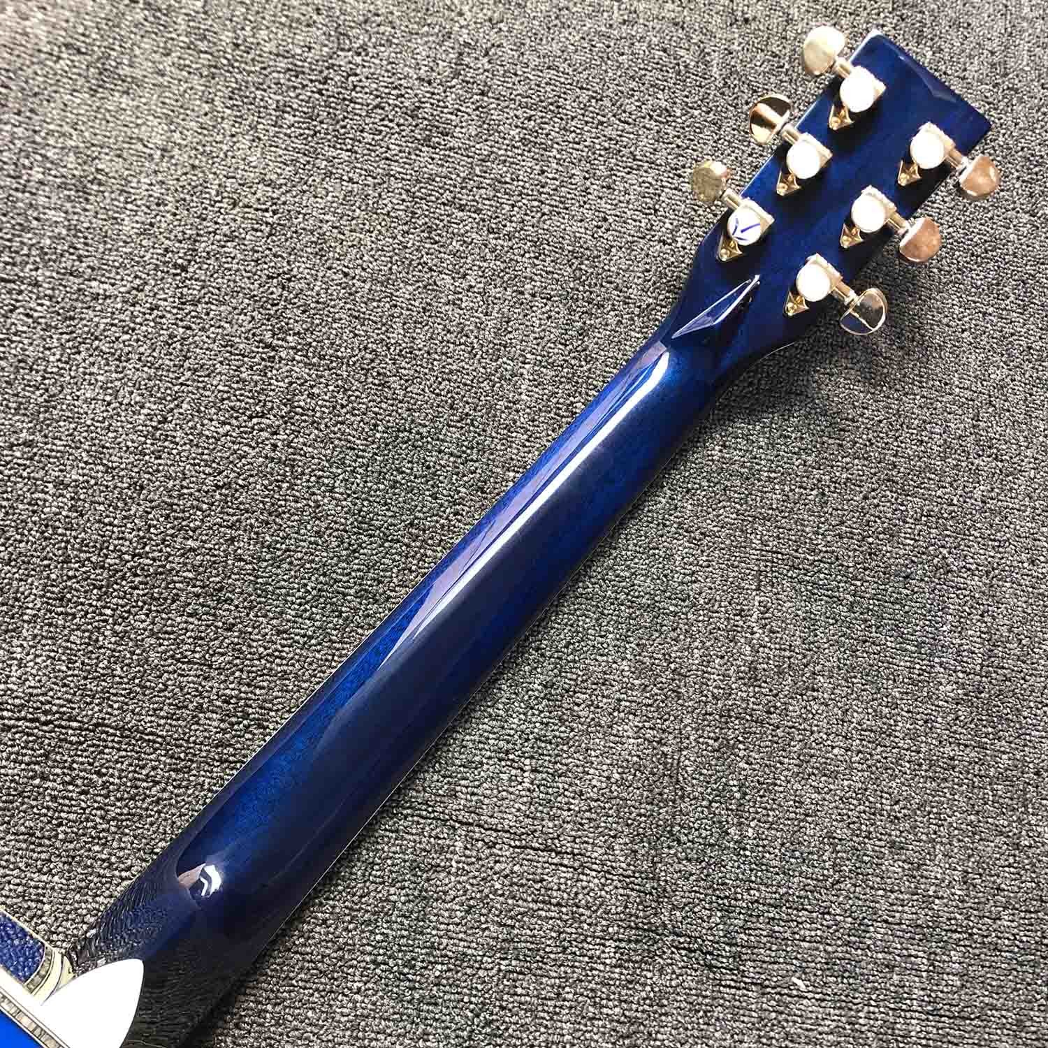 Custom Solid Spruce 41 Inch D Style Acoustic Guitar Abalone Ebony Fingerboard Water Ripple Maple Acoustic Electric Guita