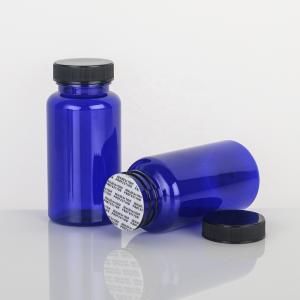 Quality Wide Mouth Clear Blue Frosted Pill Supplement Capsules Empty Vitamin Plastic Bottle with Screw Cap Capsules Tablets PET Bottle wholesale