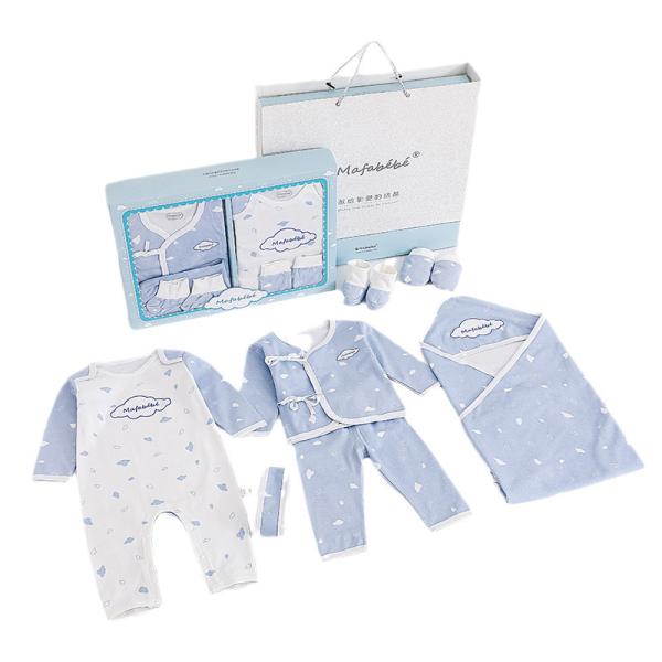 Fashion 8pcs New Born Clothing Sets Cotton Infant Boy Baby Footed Pajamas Romper