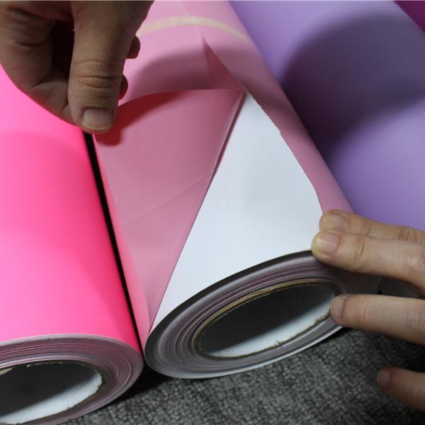 0.08mm Pink Self Adhesive Vinyl Sticker Advertisement Material For Cutting