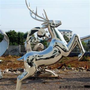 Quality Modern Garden Decoration Stainless Steel Deer Sculpture Metal Deer Statue wholesale