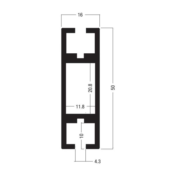 Z402 50x16MM Beam Extrusion,Aluminum 2 way system,Aluminum equipmen suit for