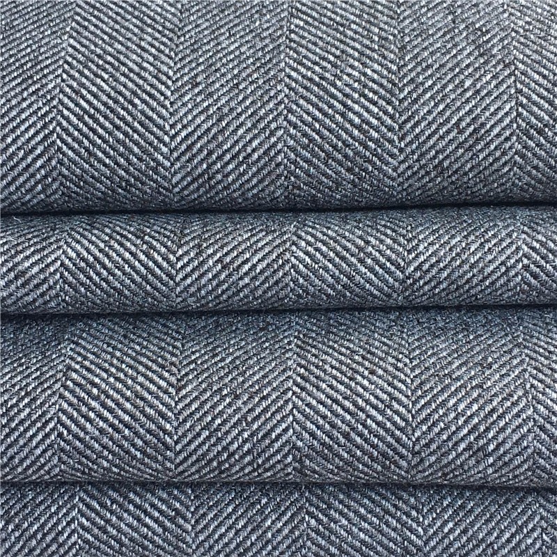 100% Polyester Heavy Weight Ash Wool Imitation Cation Woven Wide Herringbone Fabric for Winter Coat