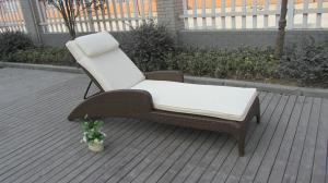 Quality Outdoor / Indoor Cane Sun Lounger , Rattan Wicker Lounge Chair Set wholesale