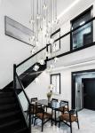 LED square pendant lights hotel villa large spiral staircase chrome Diamond