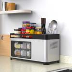 Dustproof 43cm Length Steel Kitchen Basket Rack For Seasoning