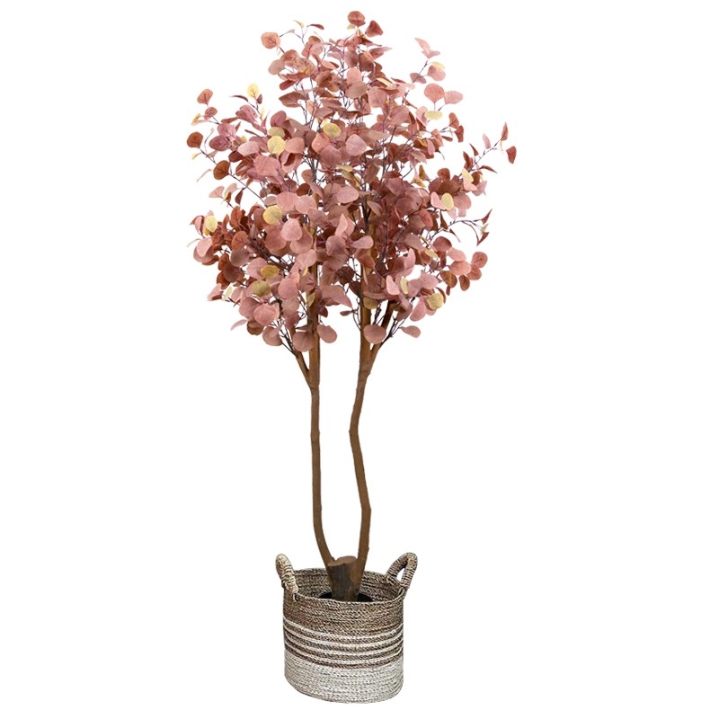 150cm Red Eucalyptus Artificial Potted Floor Plants For Garden Decor