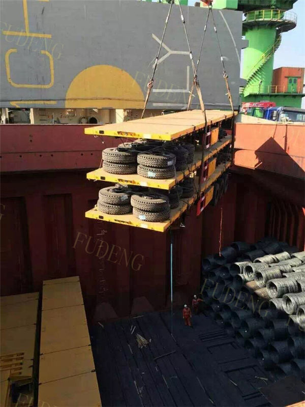 40ft 20ft 3 Axles Flatbed Container Trailer , Container Semi Trailer 60-70Tons