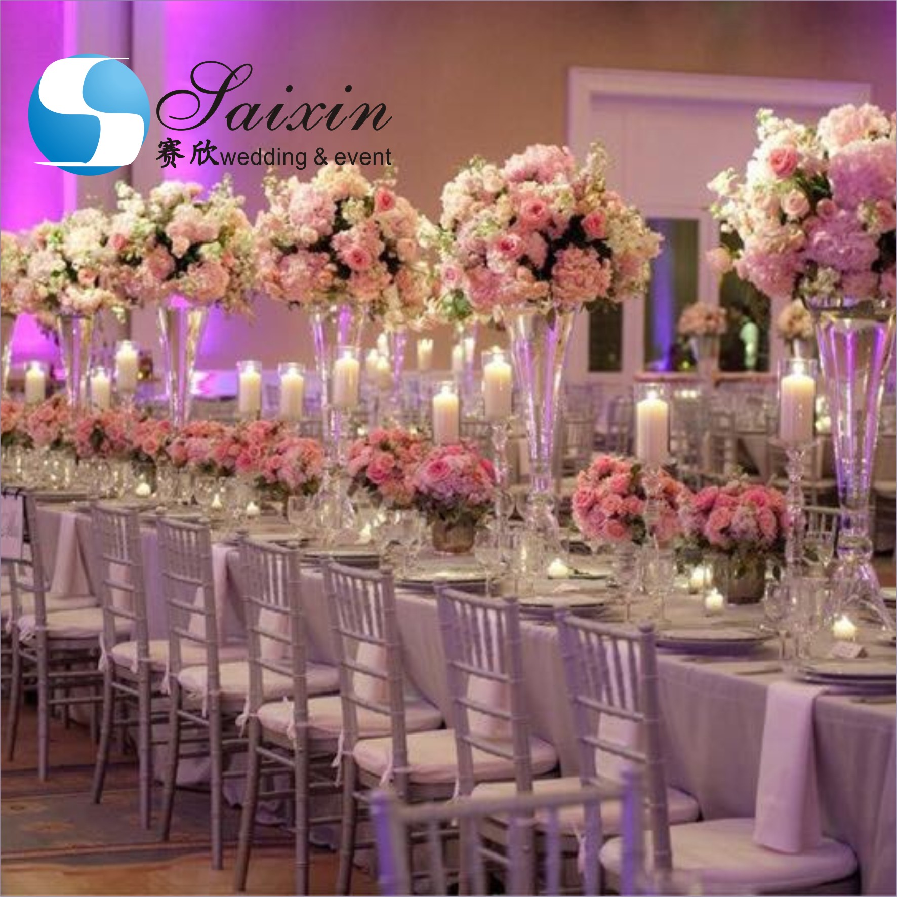 20 Inch 24 Inch Tall Clear Glass Vase Decoration Wedding Home For Dining Table
