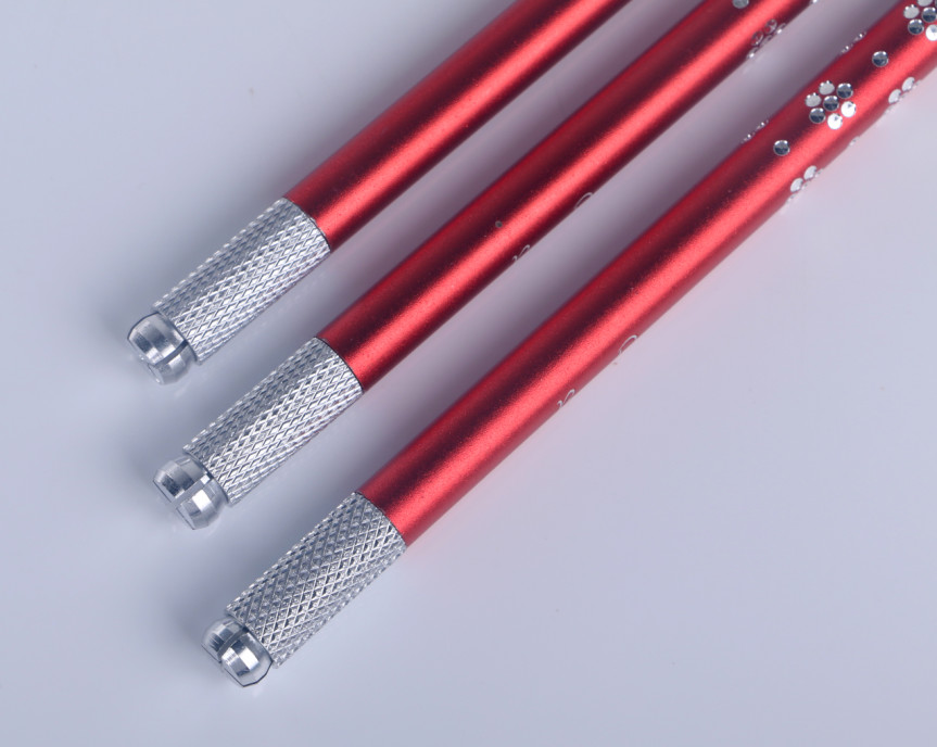 Aluminum Alloy Red Diamond Manual Tattoo Pen for Microblading Eyebrow Tattoo