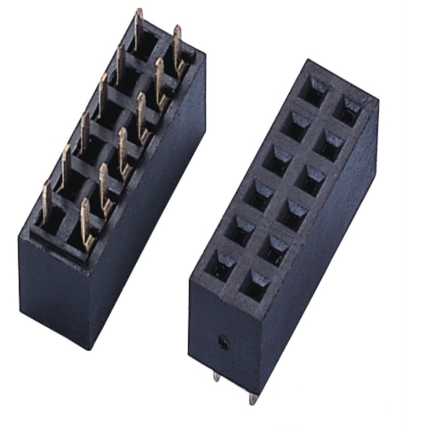Female Header Electrical Double Row Connector 2.54mm Pitch Current Rating 3.0AMP