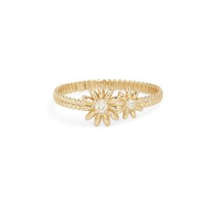 Quality Fashion Gold Plated 925 Sterling Silver Daisy CZ Ring Women's Elegance Accessory wholesale