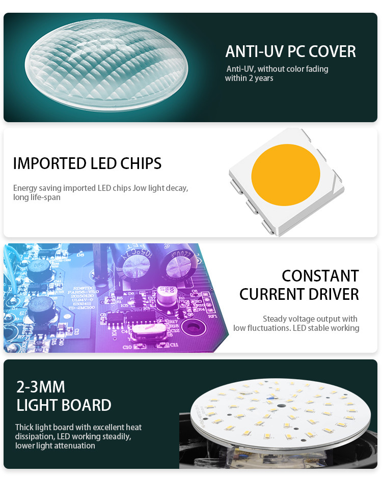 RGB switch ON / OFF 17W 12V AC GX16D base aluminum control PAR56 LED pool light