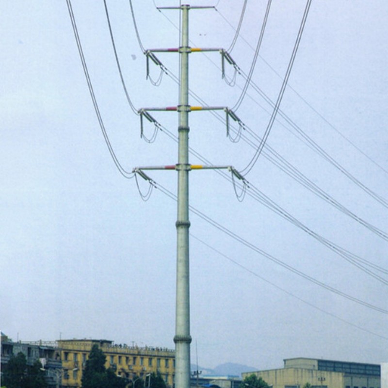220KV Single Loop Polygonal Pole Electric Angle Turn Steel Poles 345Mpa