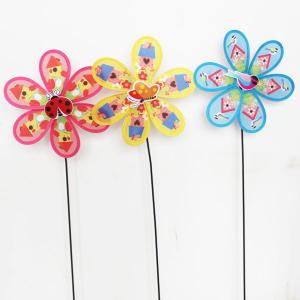 Quality Spring seasonal windmill Yard Stake birdcage with butterfly ladybug bird wholesale