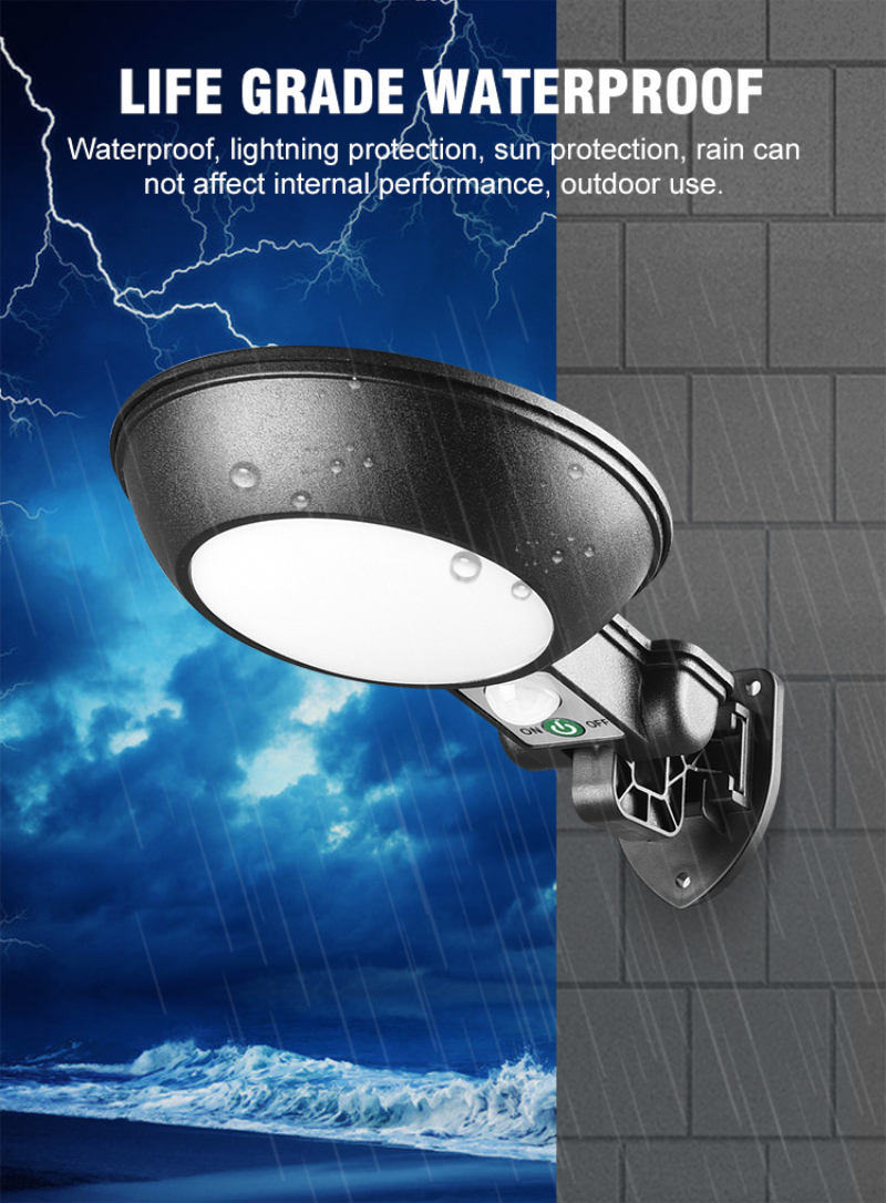 Water Resistance 500LM 5.5v 2.5w Solar Motion Sensor Wall Light FCC Certified