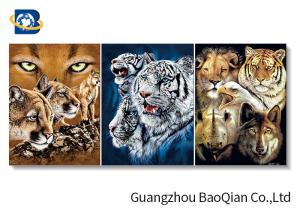 Quality 3d Wall Decor Picture With Tiger / Eagle , 3d Stereograph Printing wholesale